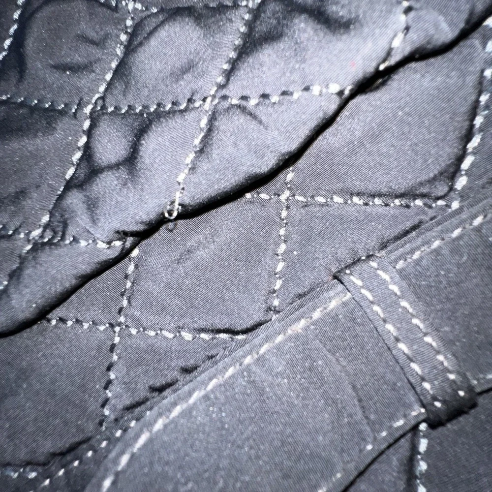 Vera Bradley Black Quilted Tote Bag Handbag Microfiber Collection X Large
